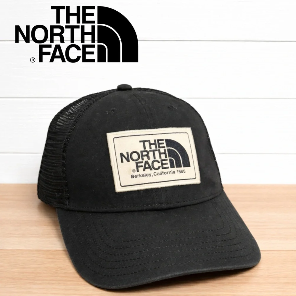 🖤 The North Face Black Snapback Hat | Mesh Cap Outdoor Hiking Adventure